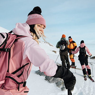 Winter jackets in outdoor use